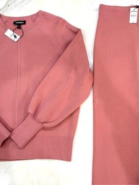 Express Pink Knit Sweater Set